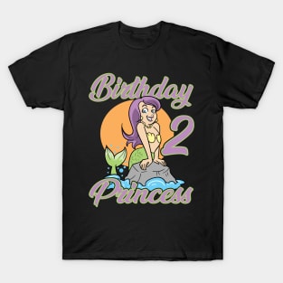 Second 2nd Birthday Mermaid Princess T-Shirt